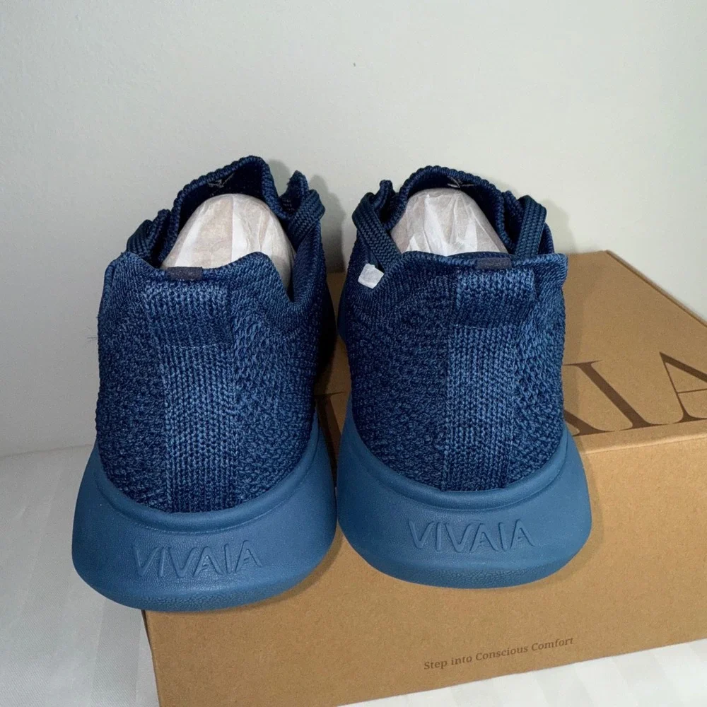 Vivaia Unisex Knit‎ Round Toe Slip On Sneakers Navy Blue Walking Shoes Men 6.5